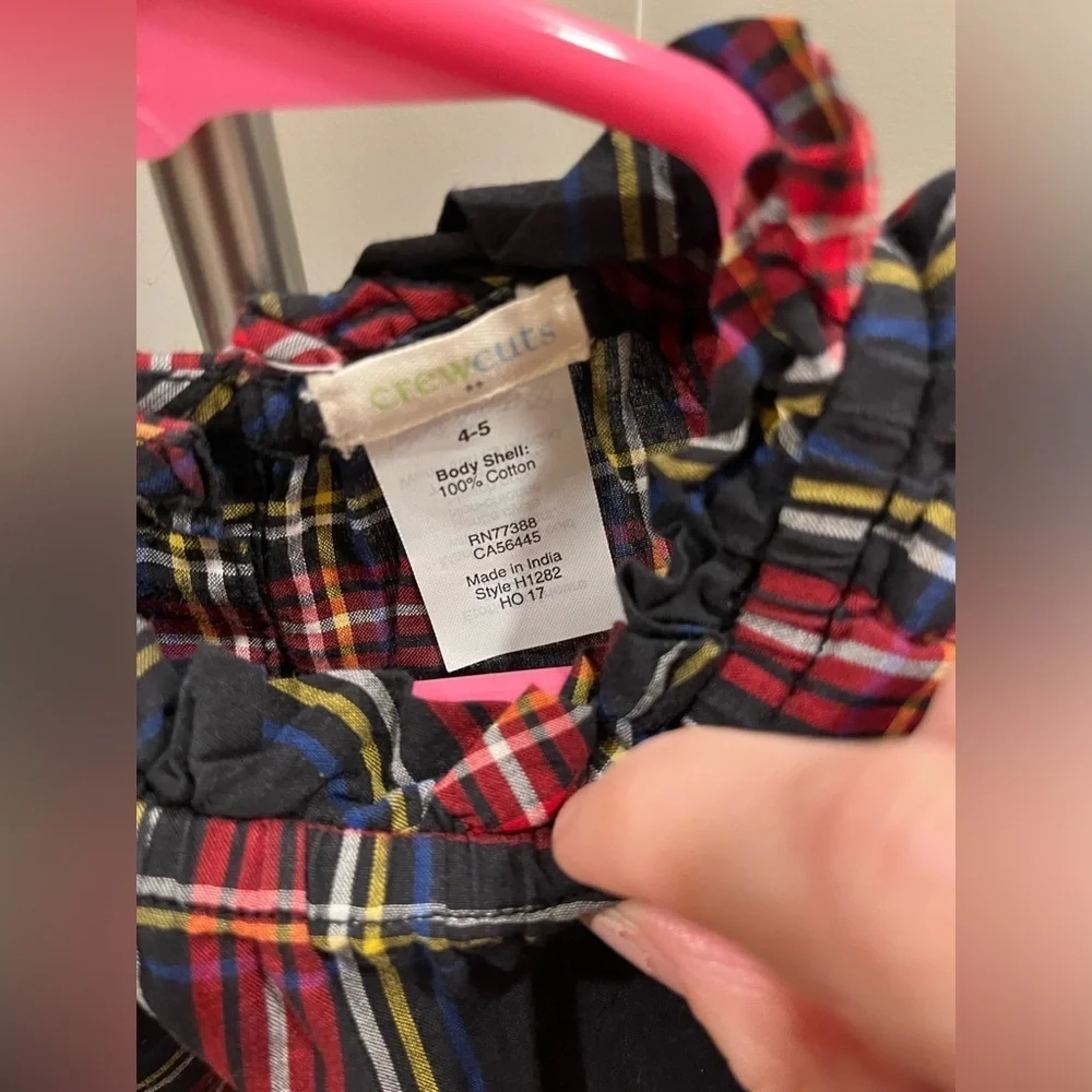 Crewcuts holiday plaid top in size 4-5